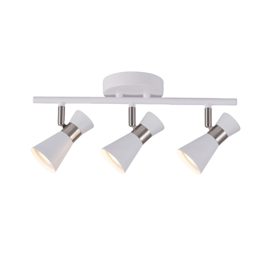 APLIQUE TRIPLE 3XGU10 BLANCO/PLATIL